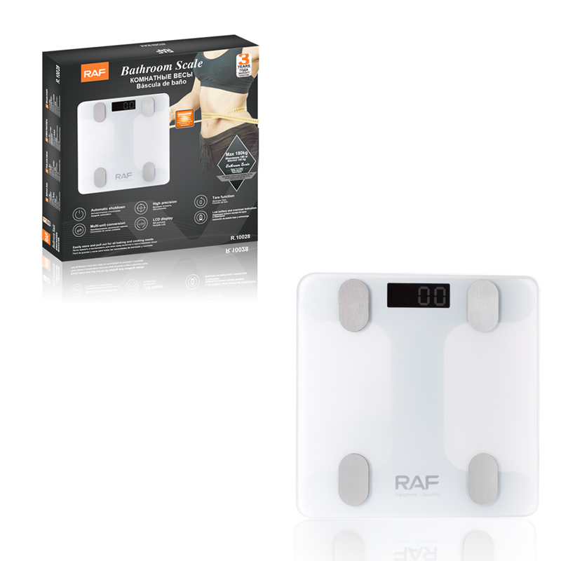RAF R.10028 – Electronic Floor Scale, 180 kg Capacity, Tempered Glass Platform